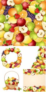  Delicious fruits vector illustration 